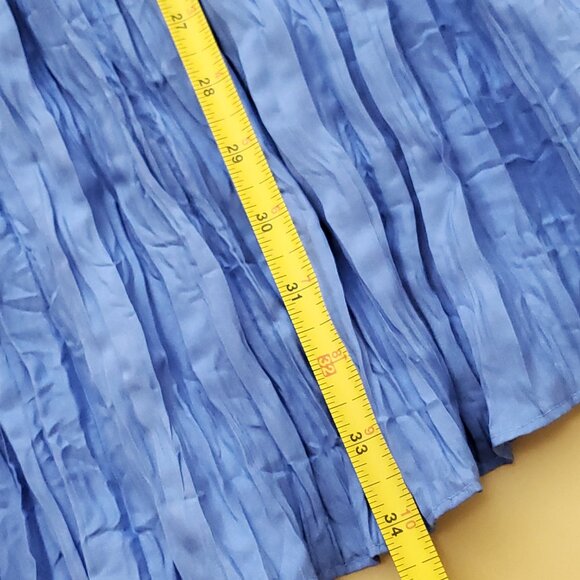 Eileen Fisher Crushed Silk Ultramarine Flared Skirt NWT - Picture 10 of 16